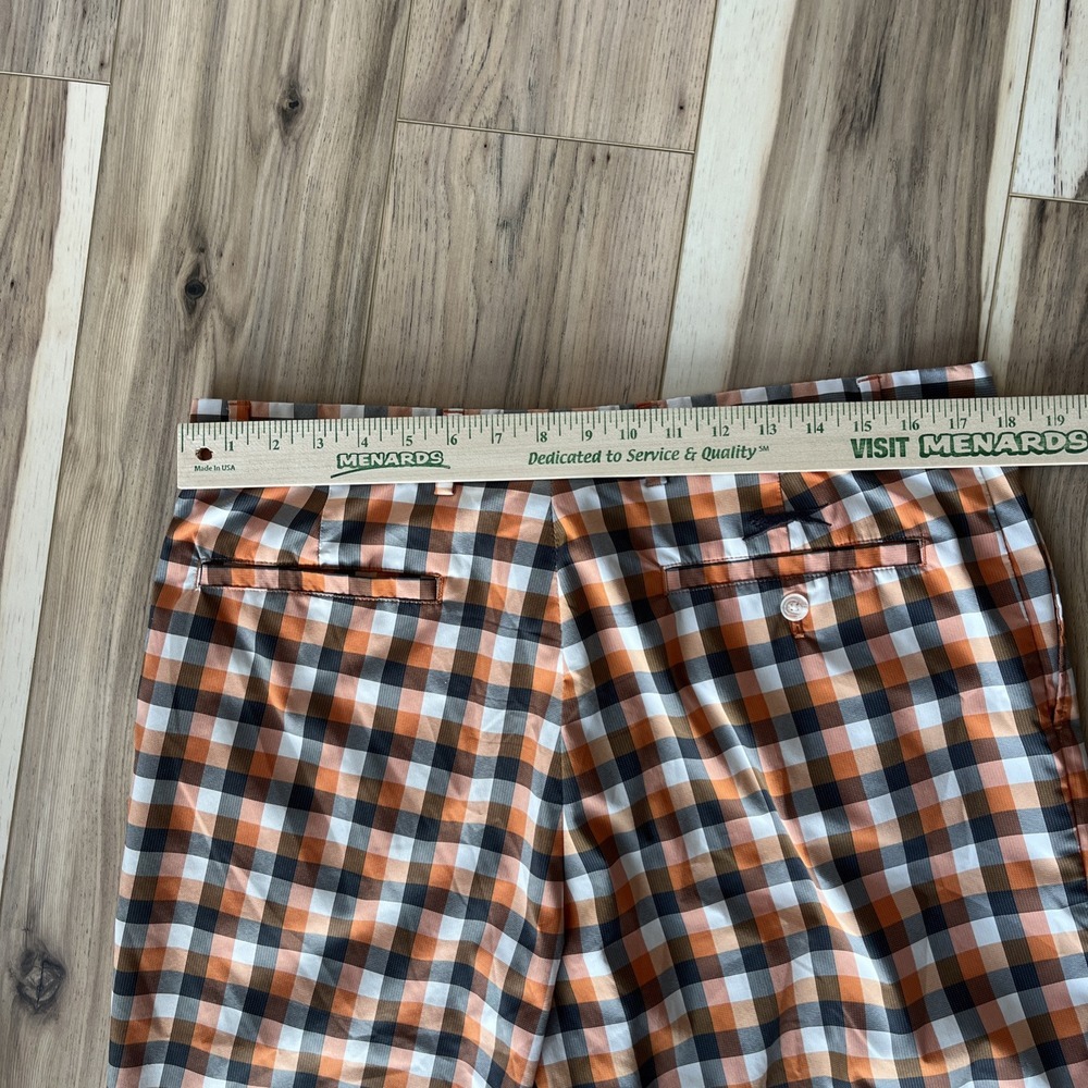 Slazenger Mens Orange Black Plaid Golf Shorts Stretch Performance Size 37 - Picture 4 of 5